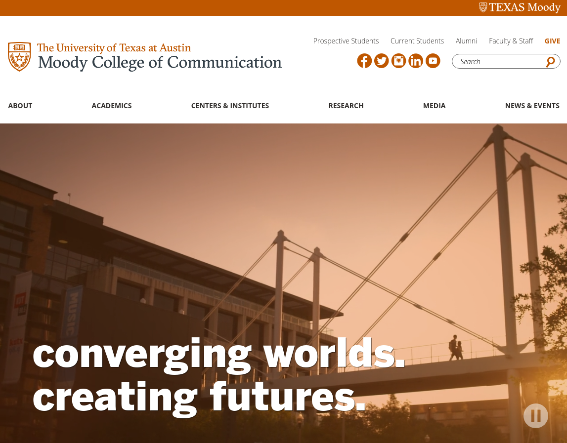 Main Moody College of Communication site