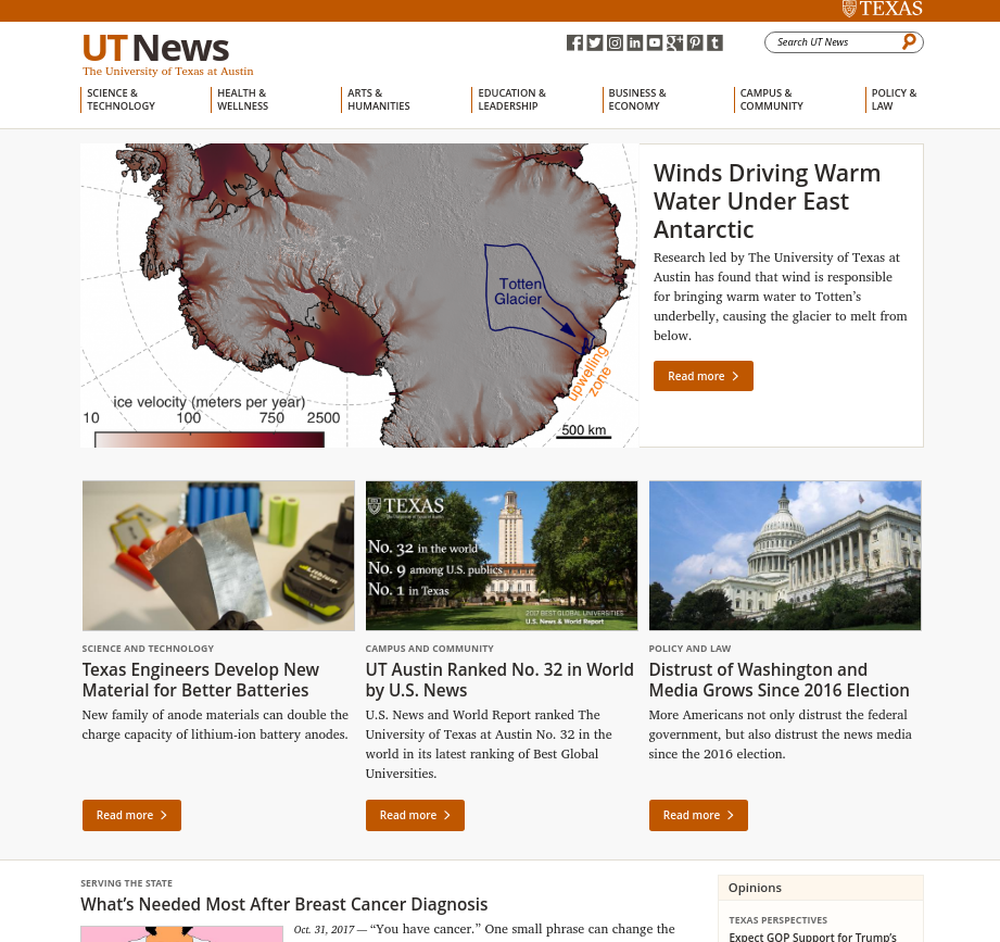 UT News site